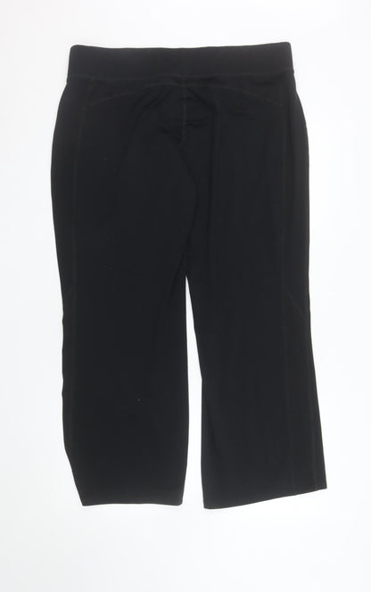 Dunnes Stores Womens Black Cropped Stretch Jersey Trousers XL