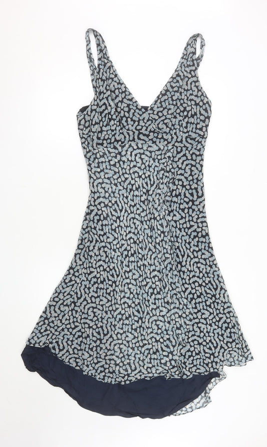 Début Women's Blue Geometric Chiffon Fit & Flare Dress Size 16