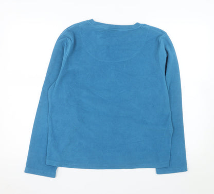 Nightwear Essentials Women Blue Fleece Pyjama Top Size 14-16 Fox Design
