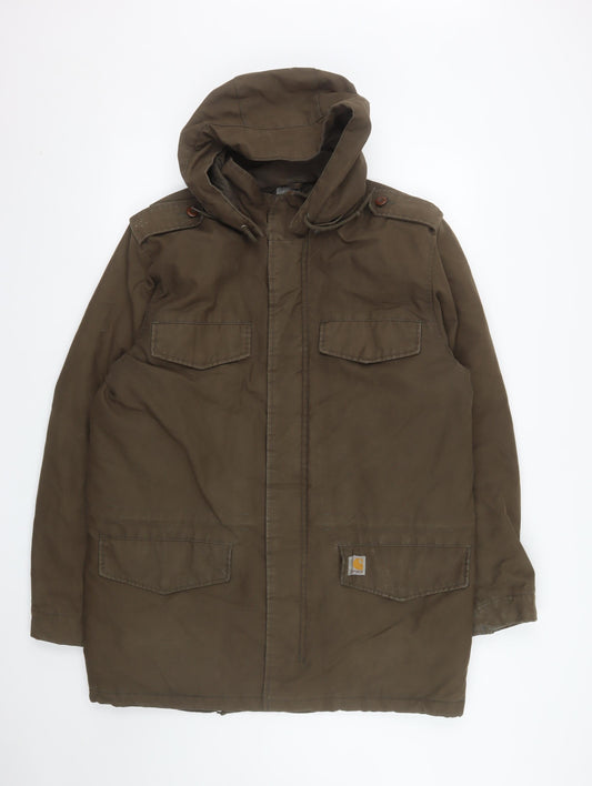 Carhartt Men’s Brown XL Hickman Coat Parka Hooded Lined Work Jacket