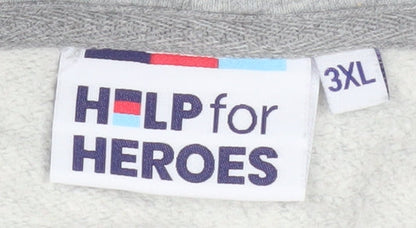 Help for Heroes Men's Grey 3XL Pullover Hoodie with Graphic Print