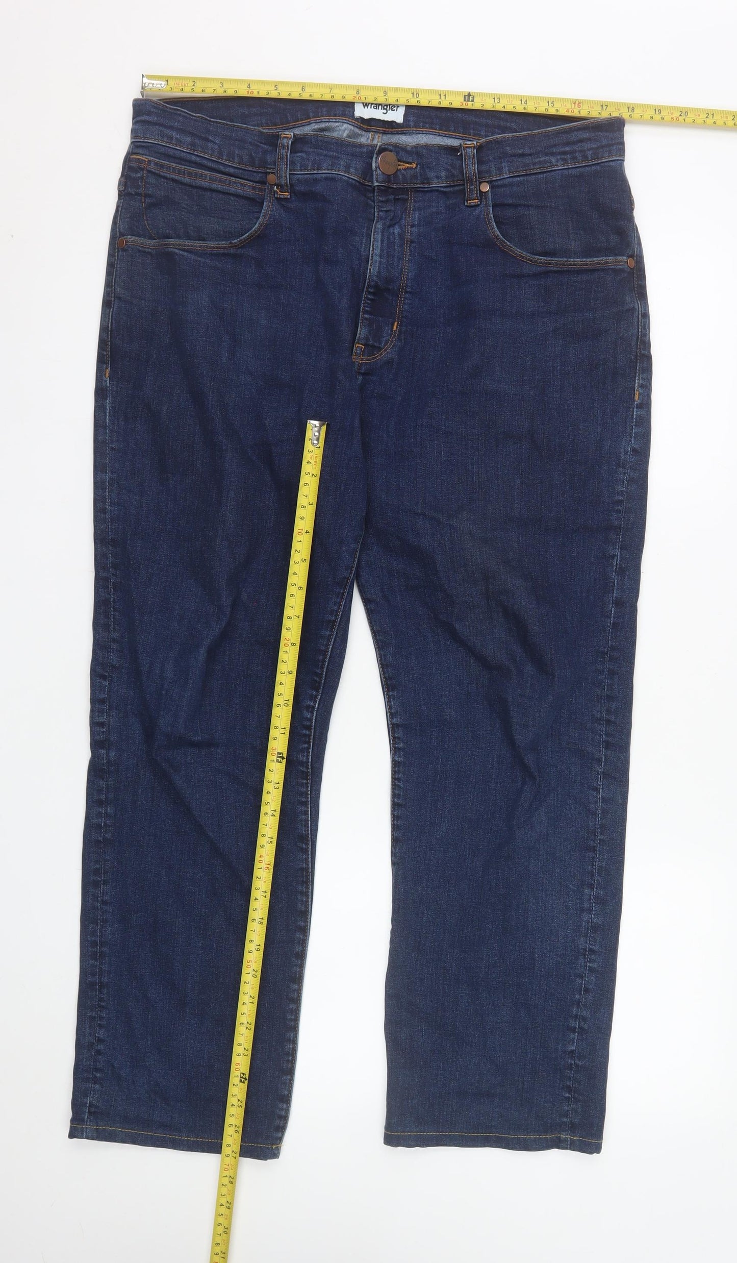 Wrangler Men's Blue 36x30 Arizona Straight Fit Denim Jeans