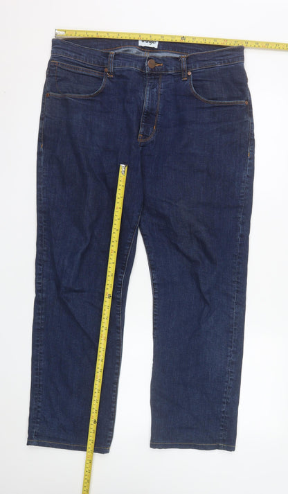 Wrangler Men's Blue 36x30 Arizona Straight Fit Denim Jeans