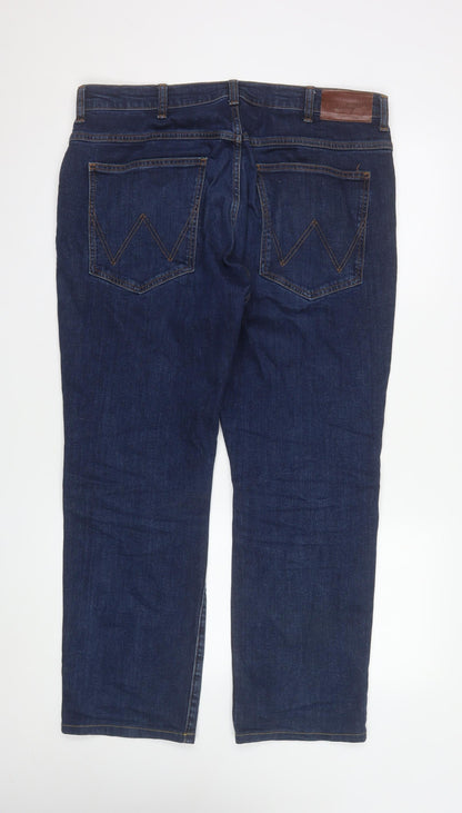 Wrangler Men's Blue 36x30 Arizona Straight Fit Denim Jeans