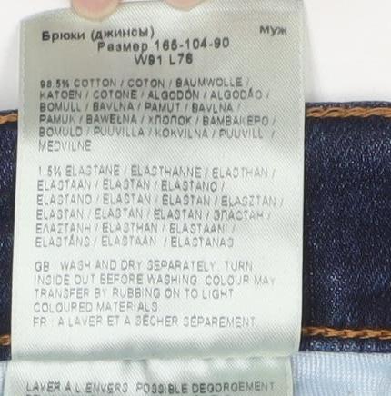 Wrangler Men's Blue 36x30 Arizona Straight Fit Denim Jeans