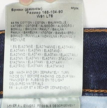 Wrangler Men's Blue 36x30 Arizona Straight Fit Denim Jeans