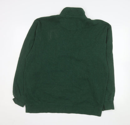 Orvis Men's Green 1/4 Zip Cotton Pullover Sweatshirt Size L