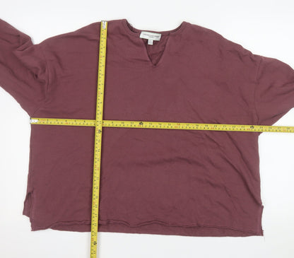 Carolyn Donnelly Women Plum Long Sleeve Pullover Sweatshirt Size M