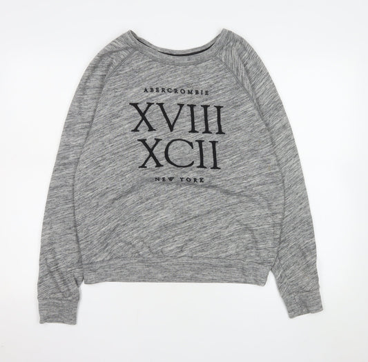 Abercrombie & Fitch Men's Grey Crew Neck Long Sleeve Sweatshirt M
