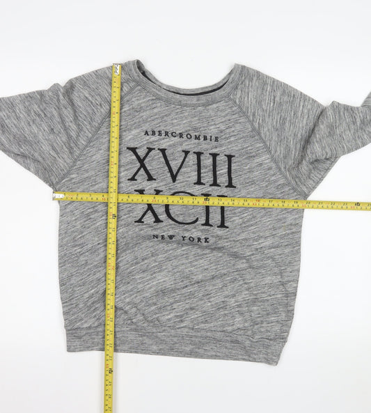 Abercrombie & Fitch Men's Grey Crew Neck Long Sleeve Sweatshirt M