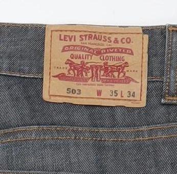 Levi's 503 Men's Grey Straight Fit Denim Jeans W35 L34