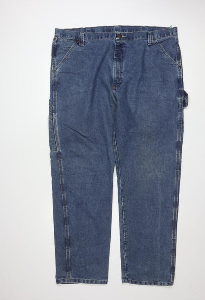 Wrangler Men's Blue Denim Straight Jeans 42x32 Regular Fit