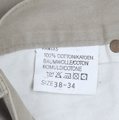 Lee Men's Beige Chino Trousers Size 38x34 Cotton Casual Pants