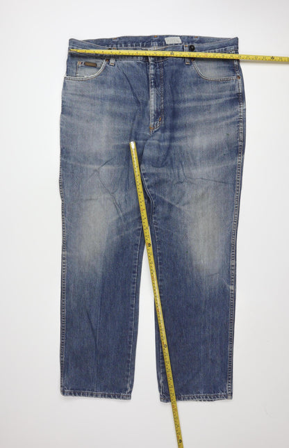 Wrangler Men's Blue Straight Fit Denim Jeans 42x32 Regular