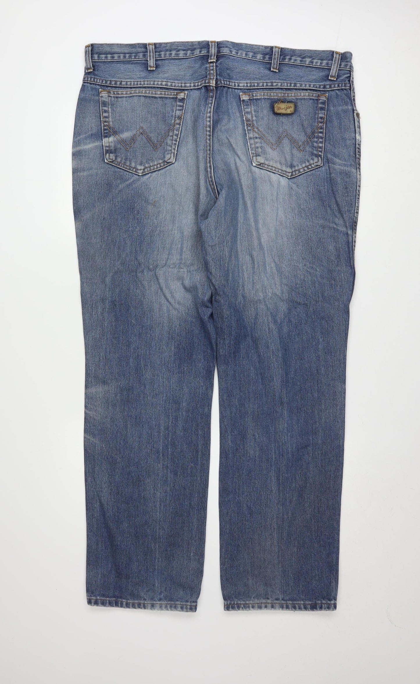 Wrangler Men's Blue Straight Fit Denim Jeans 42x32 Regular