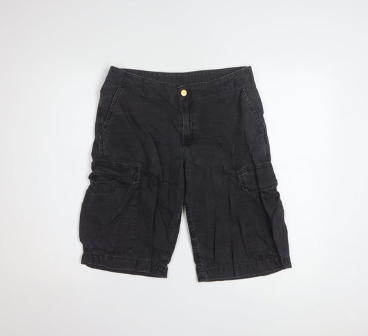 Carhartt Men's Black Cargo Canvas Shorts Size 28 Regular Fit