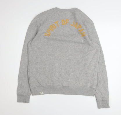 Superdry Womens Grey UK 10 Crew Neck Pullover Sweatshirt
