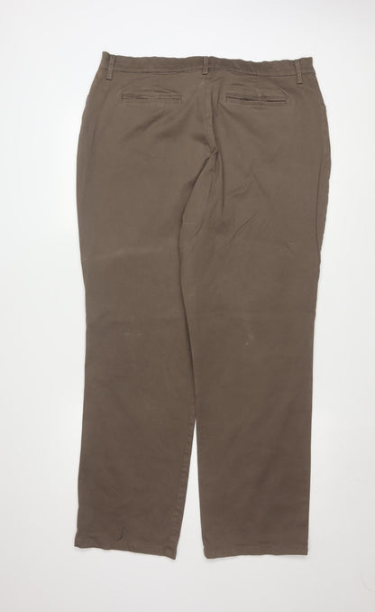 Lee Women Brown All Day Straight Leg Trousers Size 16