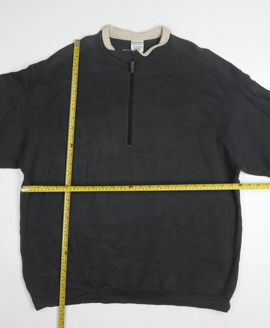 Columbia Men's Black XXL 1/2 Zip Pullover Sweatshirt Fleece Cotton Blend