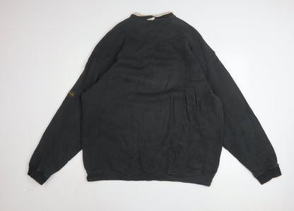 Columbia Men's Black XXL 1/2 Zip Pullover Sweatshirt Fleece Cotton Blend