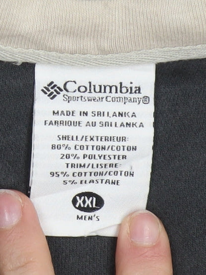 Columbia Men's Black XXL 1/2 Zip Pullover Sweatshirt Fleece Cotton Blend