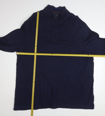 Chaps Men’s Blue 3XLT Mock Neck 1/4 Zip Pullover Sweatshirt