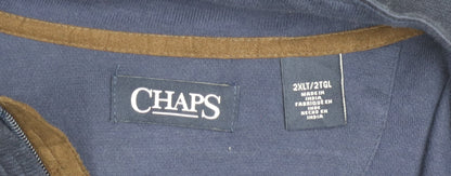 Chaps Men’s Blue 3XLT Mock Neck 1/4 Zip Pullover Sweatshirt