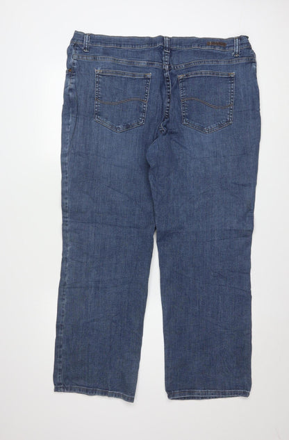 Lee Men Blue Relaxed Fit Straight Leg Denim Jeans Size 16