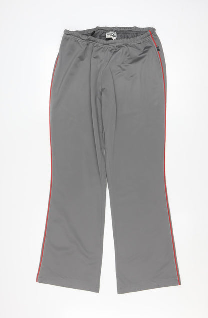 Arena Womens Grey Track Pants Size 14 Flared Elastic Waist Polyester
