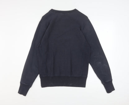 Champion Mens Blue Reverse Weave Crew Neck Sweatshirt Size S