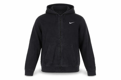 Nike Men's Black Full Zip Hoodie Medium Cotton Fleece