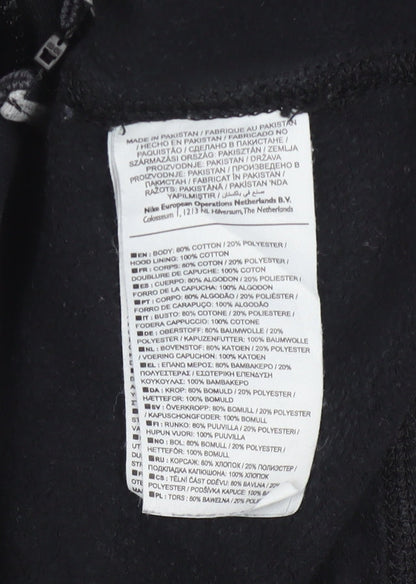 Nike Men's Black Full Zip Hoodie Medium Cotton Fleece