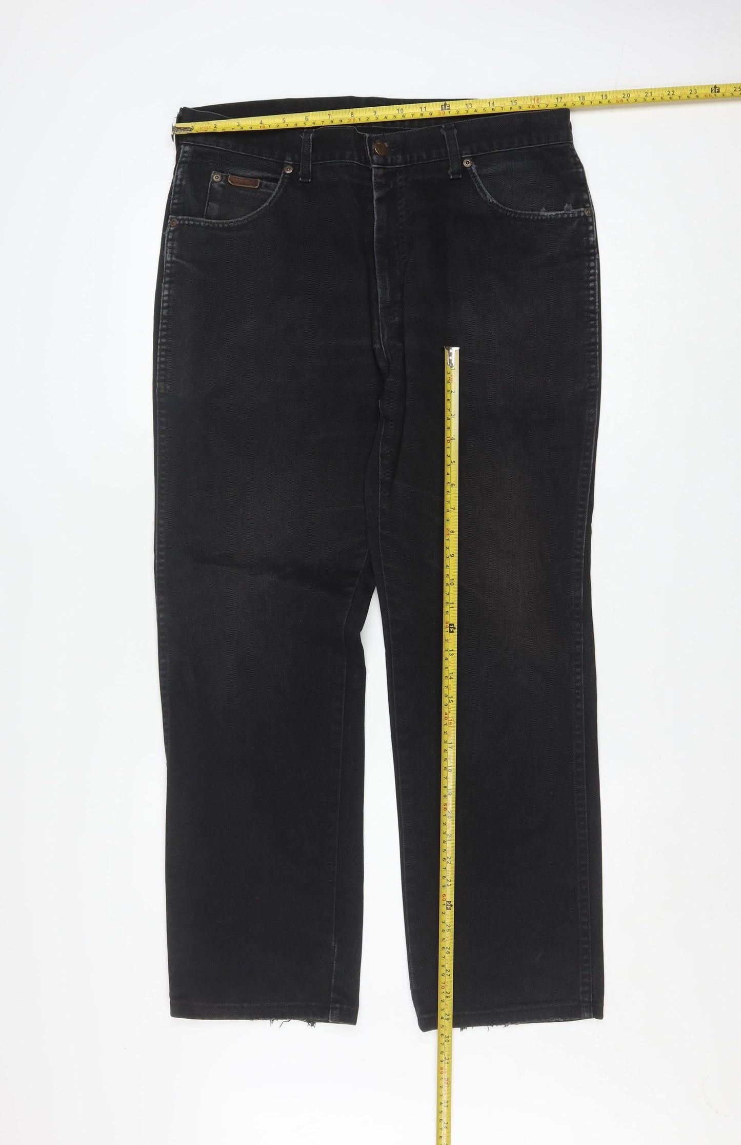 Wrangler Men's Black 36x30 Straight Leg Denim Jeans