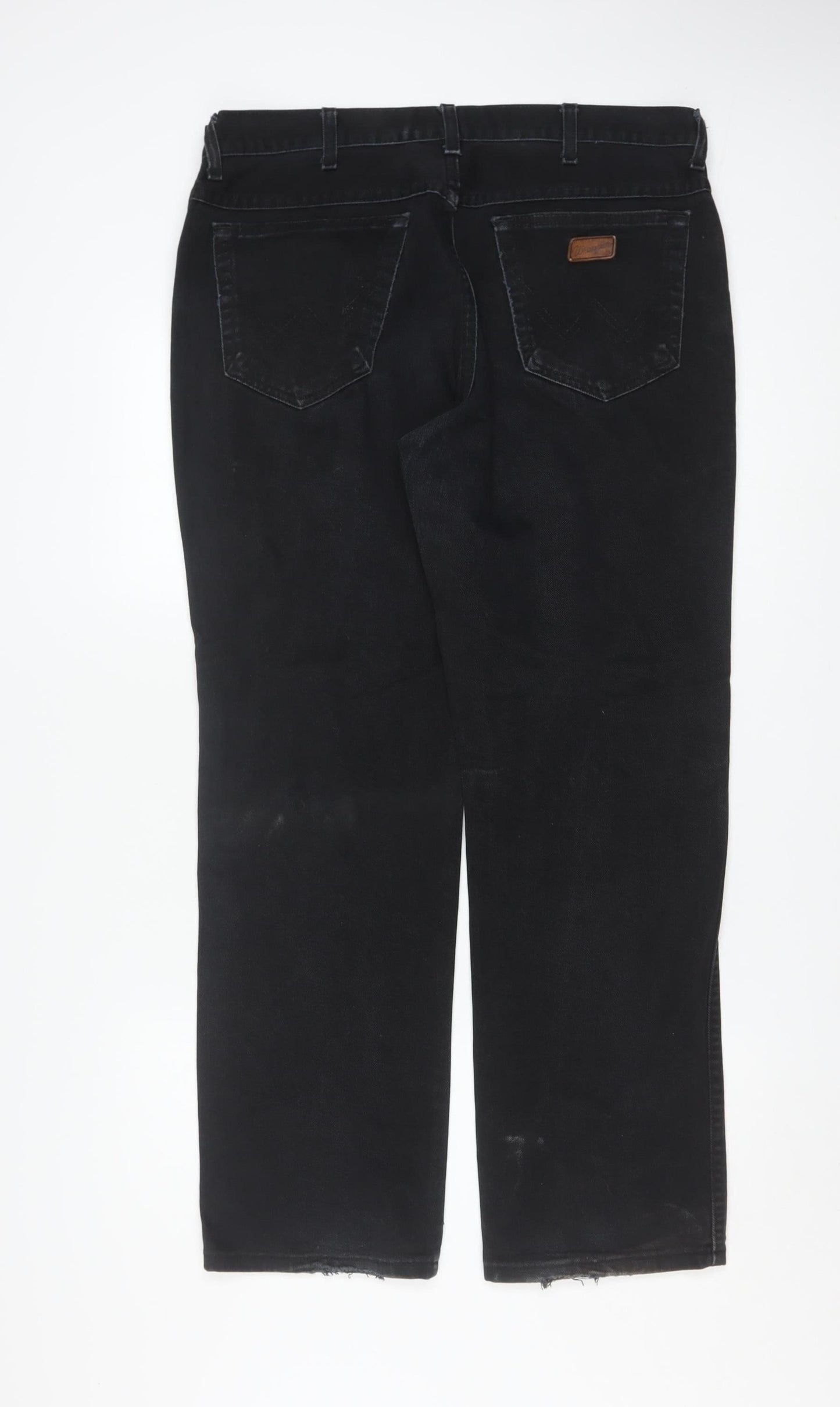 Wrangler Men's Black 36x30 Straight Leg Denim Jeans