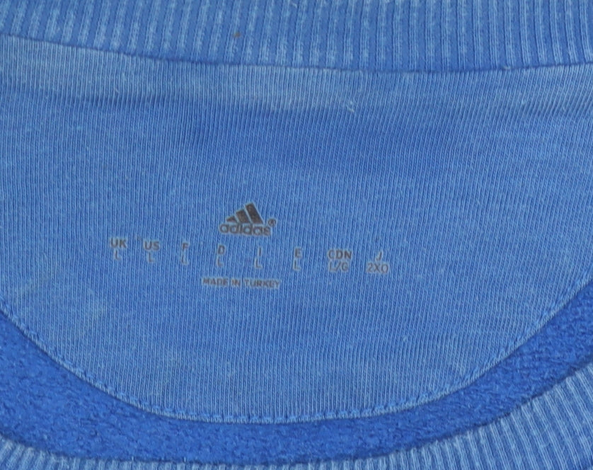 Adidas Men's Blue & Black Logo Sweatshirt Size L Pullover