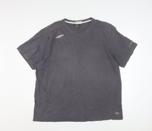 Umbro Men’s Grey 2XL Crew Neck Short Sleeve Cotton Sports T-Shirt