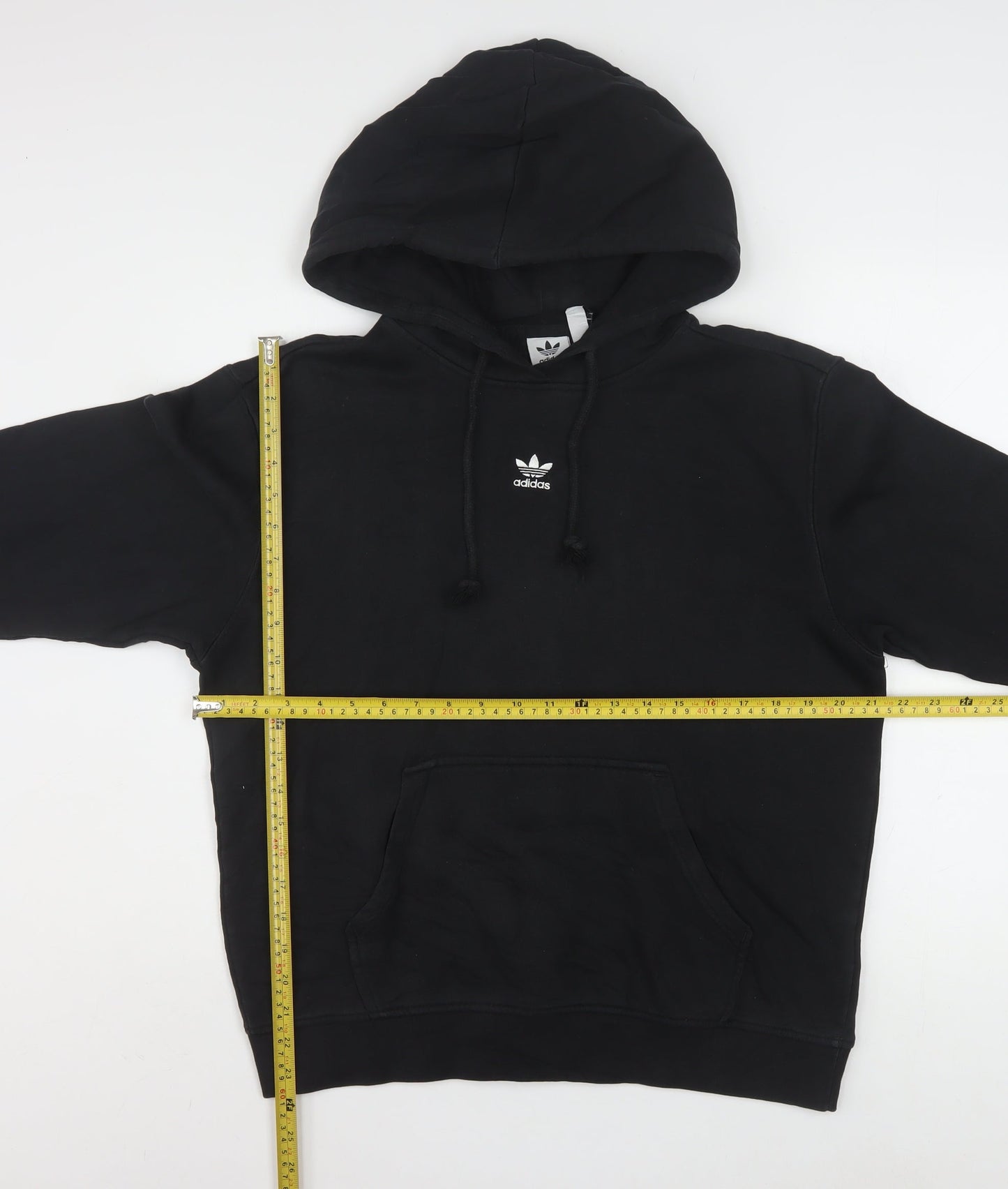 Adidas Womens Black Hoodie Size 12 Pullover Cotton Blend Casual