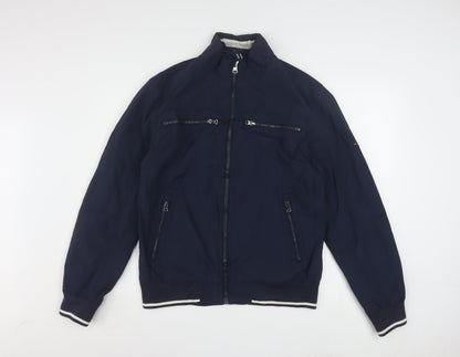 Tommy Hilfiger Men's Blue Bomber Jacket Size M Full Zip Nylon