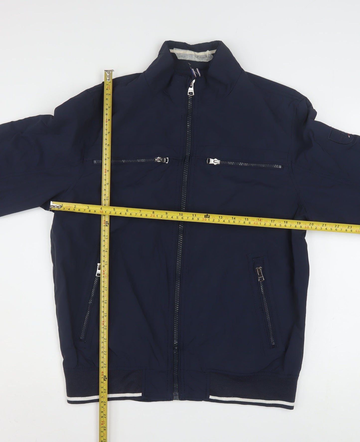 Tommy Hilfiger Men's Blue Bomber Jacket Size M Full Zip Nylon