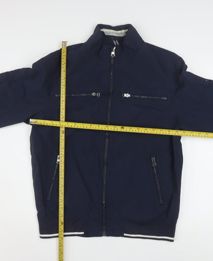 Tommy Hilfiger Men's Blue Bomber Jacket Size M Full Zip Nylon