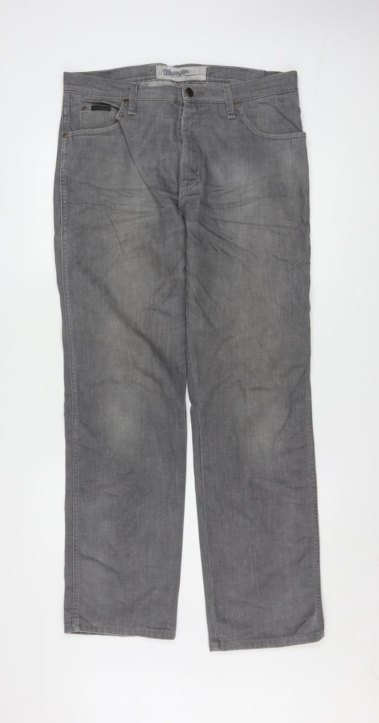 Wrangler Men's Grey Texas Regular Fit Straight Jeans W34 L32
