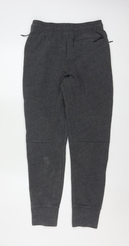 Reebok Men Grey Joggers S Regular Fit Activewear Tapered Sweatpants