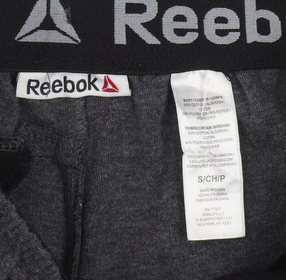 Reebok Men Grey Joggers S Regular Fit Activewear Tapered Sweatpants