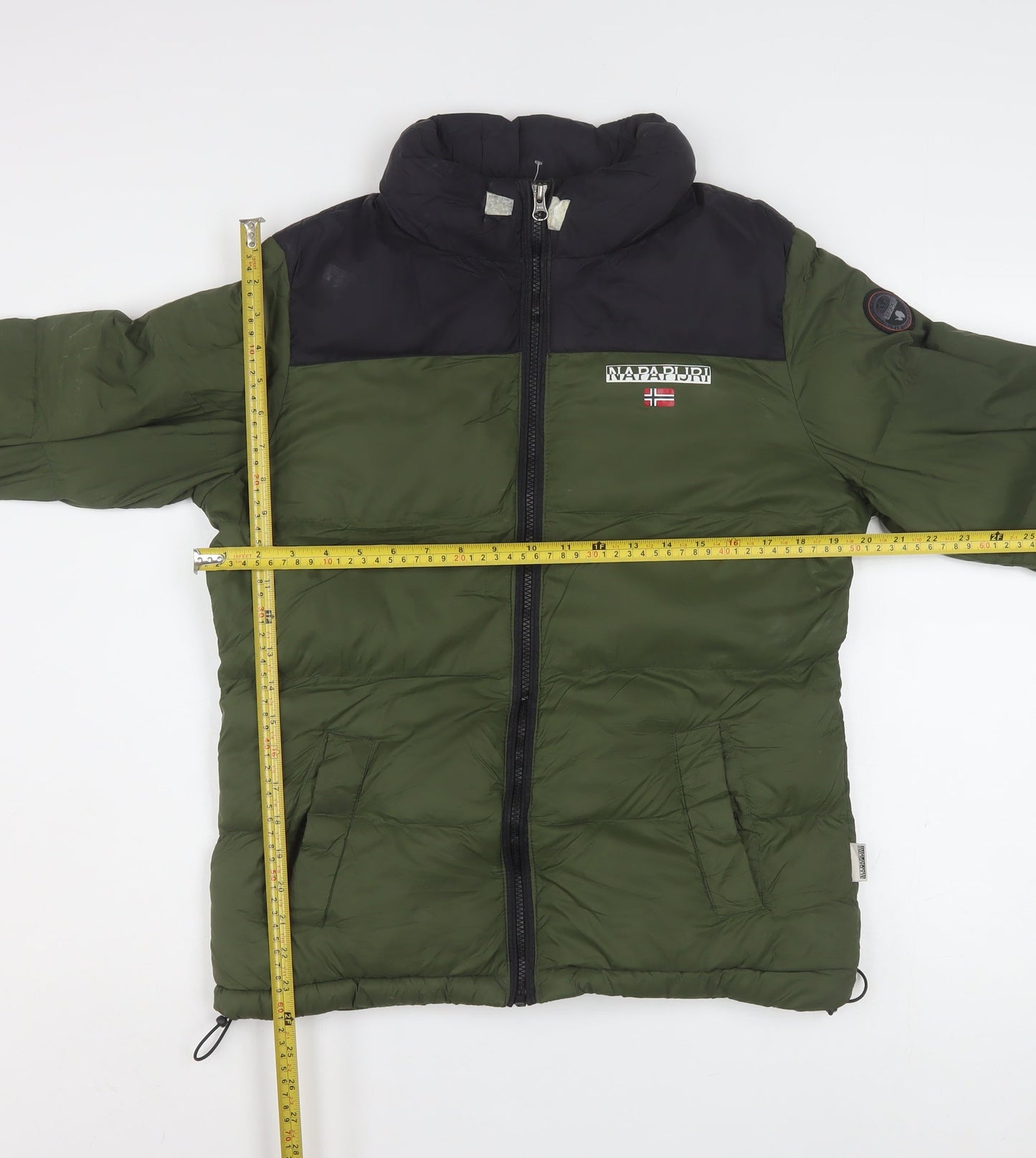 Napapijri Men's Green Puffer Jacket S Winter Full Zip Warm Coat