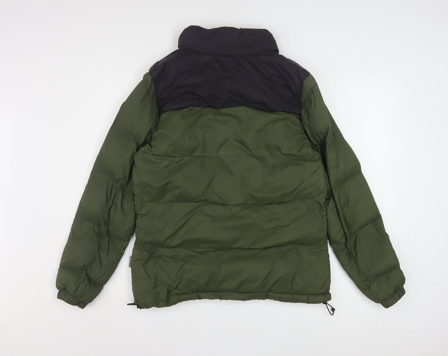 Napapijri Men's Green Puffer Jacket S Winter Full Zip Warm Coat