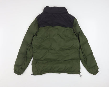 Napapijri Men's Green Puffer Jacket S Winter Full Zip Warm Coat