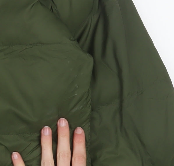 Napapijri Men's Green Puffer Jacket S Winter Full Zip Warm Coat