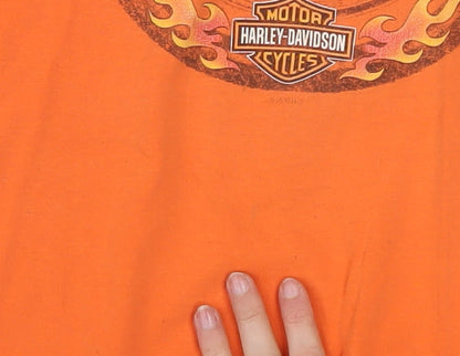 Harley-Davidson Men’s Orange XL Vintage Biker Graphic T-Shirt