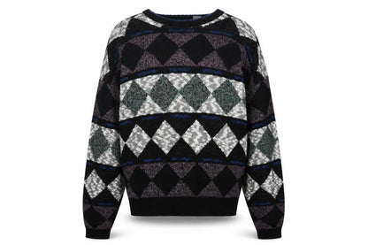 Method Men's Multicoloured Argyle Knit Pullover Jumper L