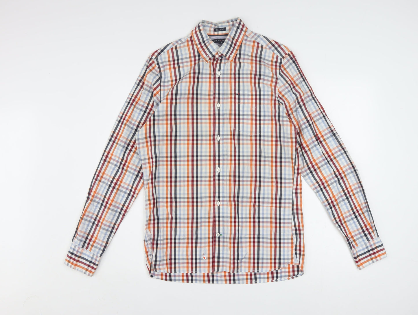 Tommy Hilfiger Men's Multicoloured Check Button-Up Shirt XS Slim Fit